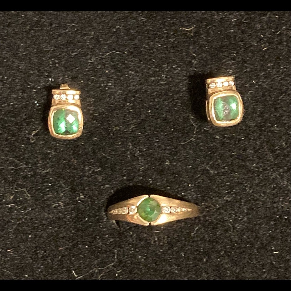Tourmaline & Diamond Ring and Earring Set
